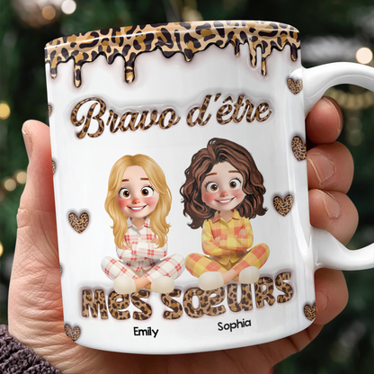 Tasse Personnalisée Meilleure Amie - Mug Personnalisé 3D Gonflé Effet