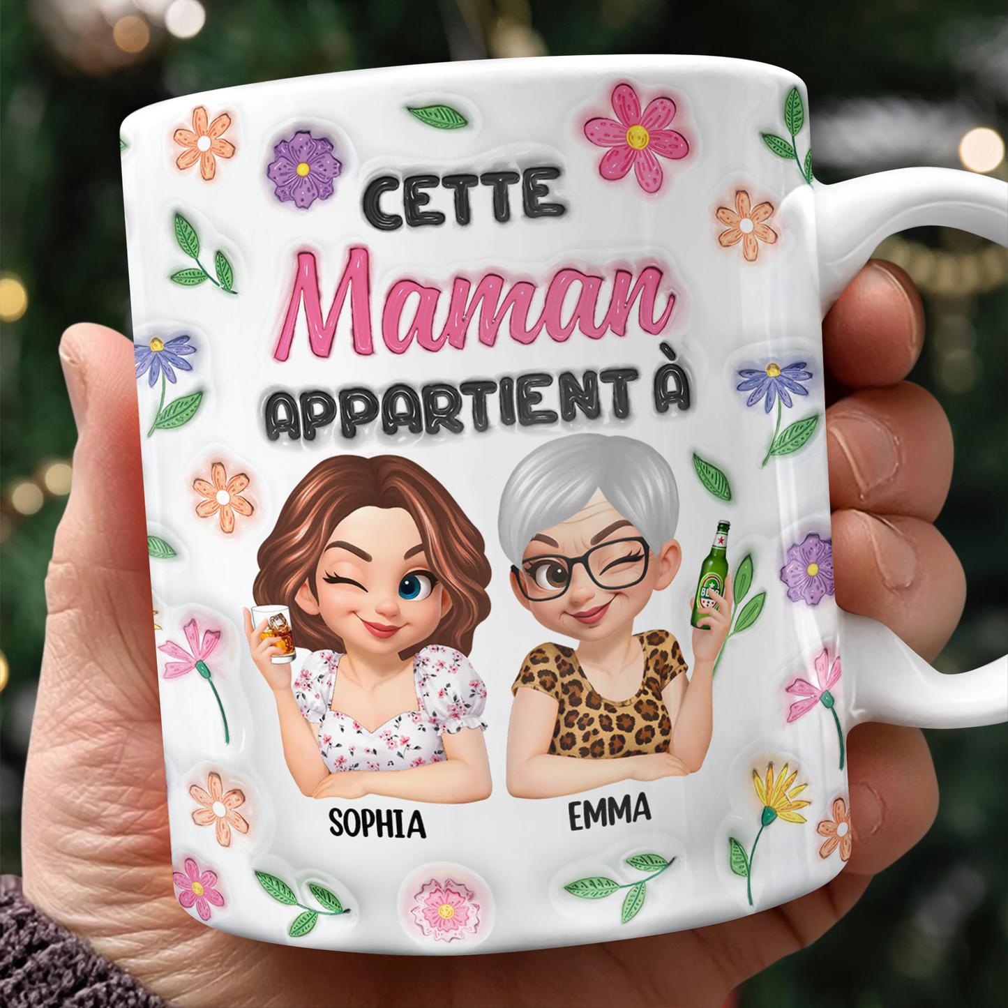 Cette Maman Appartient À - Mug Personnalisé 3D Gonflé Effet
