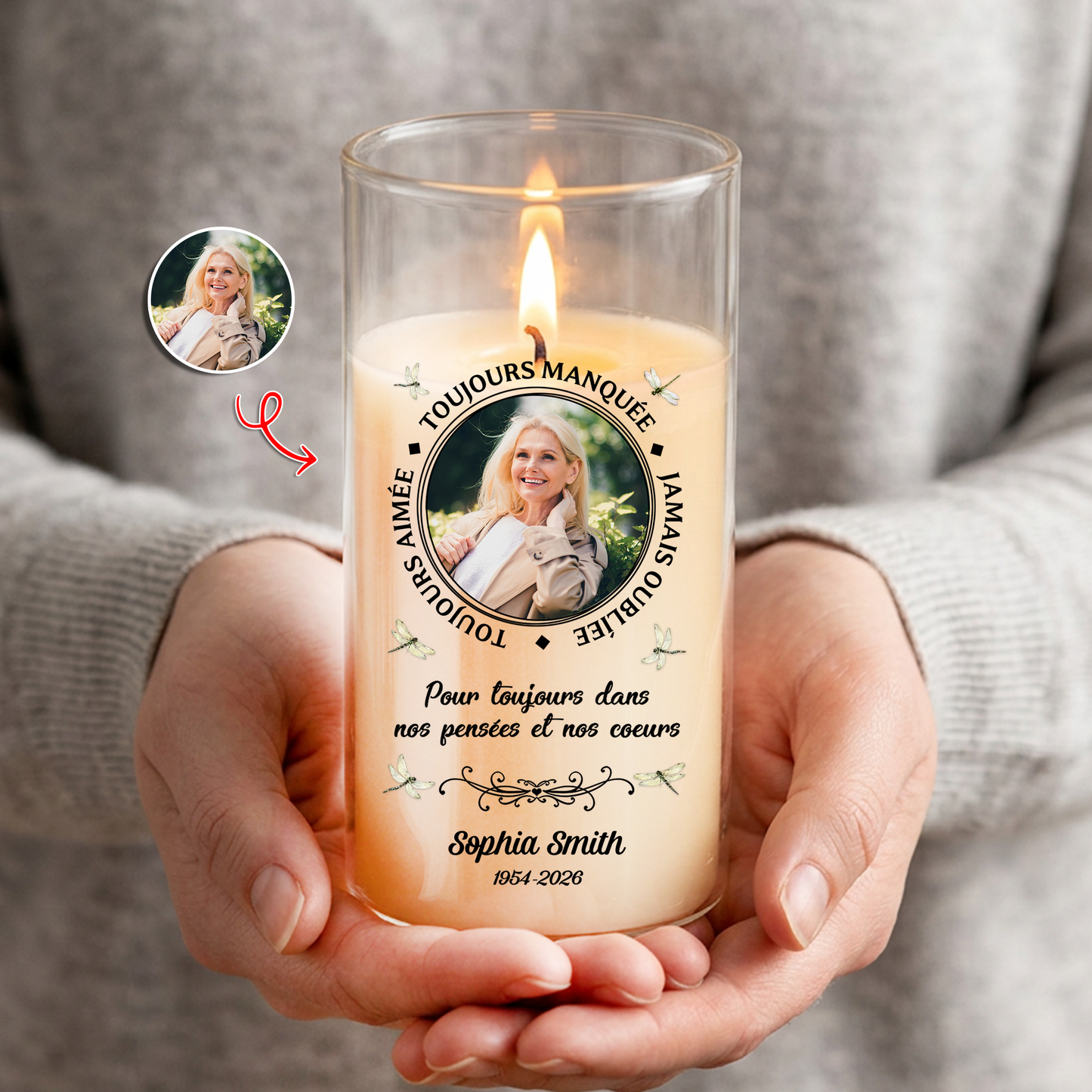 Toujours Manqué - Toujours Aimé – Bougie LED Sans Flamme en Hommage à un Être Cher