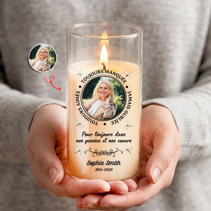 Toujours Manqué - Toujours Aimé – Bougie LED Sans Flamme en Hommage à un Être Cher