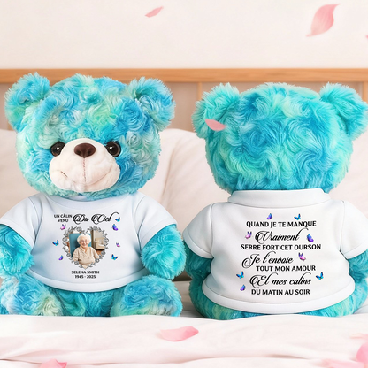 Serre Cet Ourson Souvenir - Ours En Peluche en T-shirt Personnalisé avec Photo