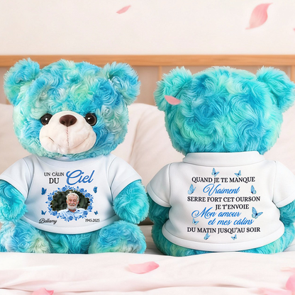 Quand je te manque vraiment - Ours En Peluche en T-shirt Personnalisé avec Photo