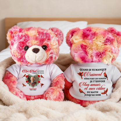 Que Noël Soit Doux Comme Tes Câlins - Ours En Peluche en T-shirt Personnalisé avec Photo