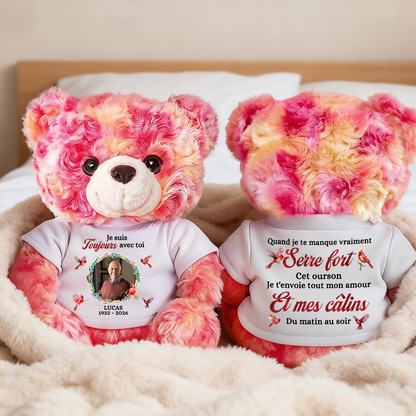 Je Suis Toujours Avec Toi - Ours En Peluche en T-shirt Personnalisé avec Photo
