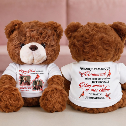 Photo Soit Doux Comme Tes Câlins - Ours En Peluche en T-shirt Personnalisé avec Photo