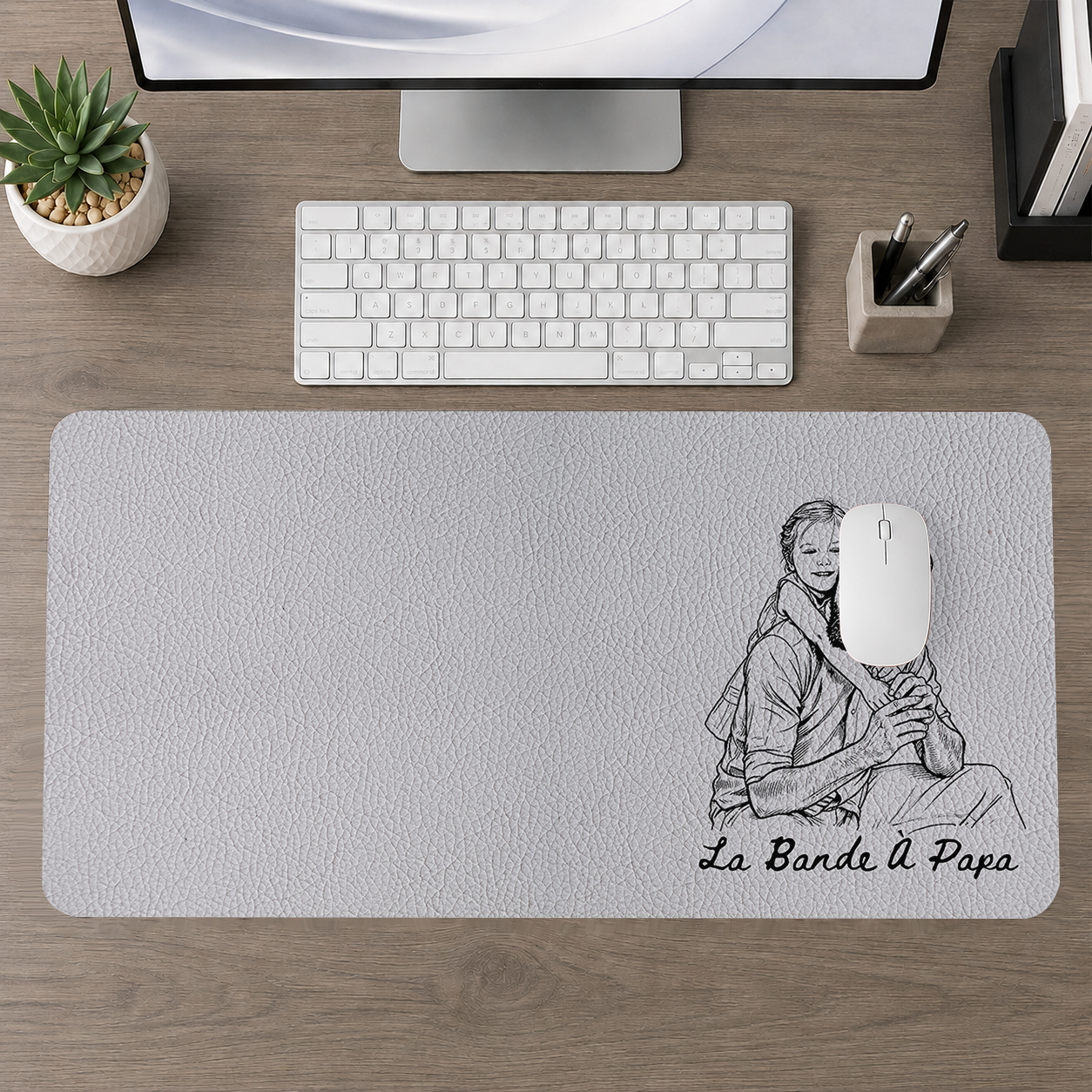 Sous-Main Personnalisé Pour Papa – Tapis De Bureau En Cuir PU Personnalisé