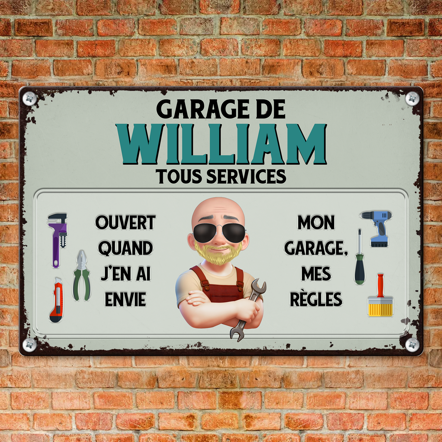 Garage Tous Services 2 – Plaque En Métal Personnalisée