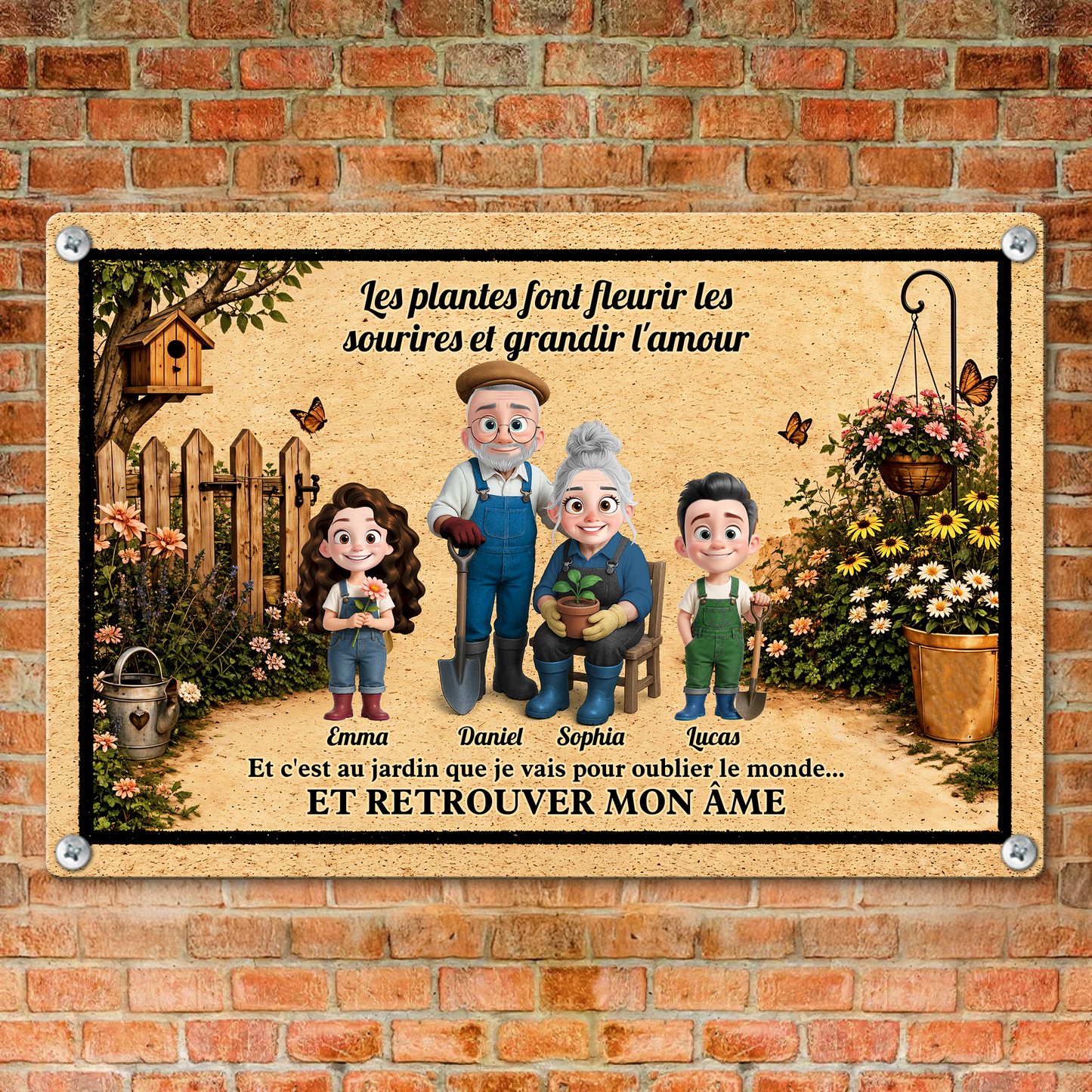 Les Plantes Font Fleurir Les Sourires Et Grandir L'amour – Plaque En Métal Personnalisée