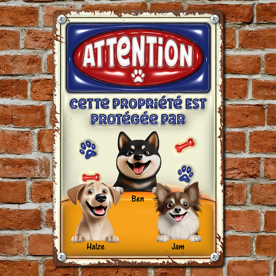 Attention Zone  – Plaque En Métal Personnalisée