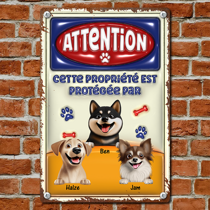 Attention Zone  – Plaque En Métal Personnalisée