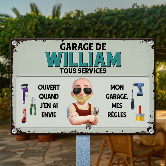 Garage Tous Services 2 – Plaque En Métal Personnalisée