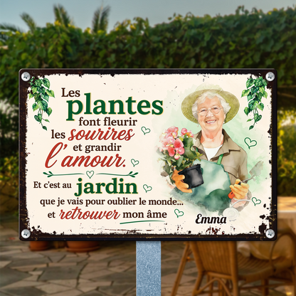 Jardin Et Retrouver Mon Âme– Plaque En Métal Personnalisée