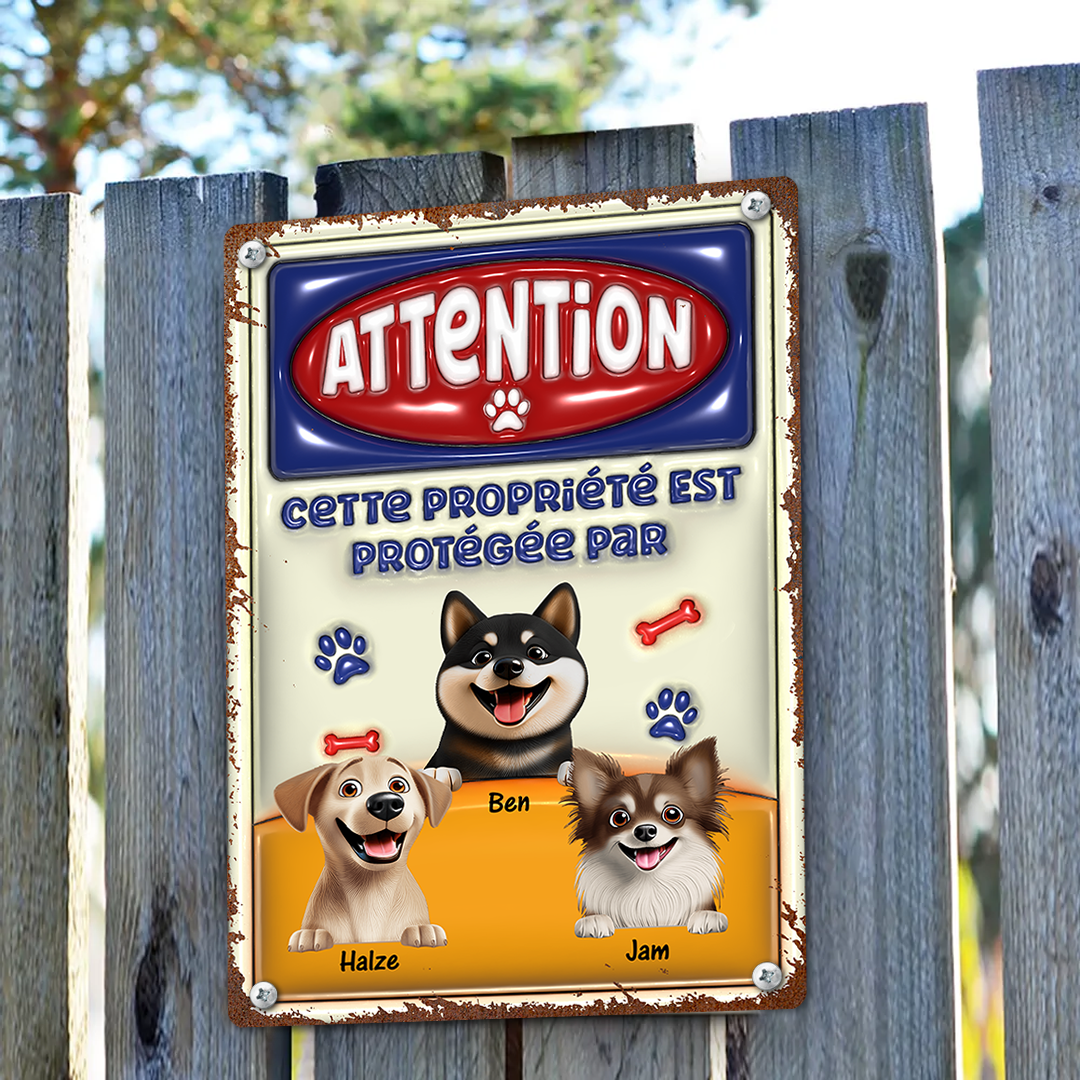 Attention Zone  – Plaque En Métal Personnalisée