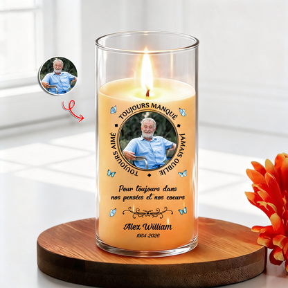 Toujours Manqué - Toujours Aimé – Bougie LED Sans Flamme en Hommage à un Être Cher