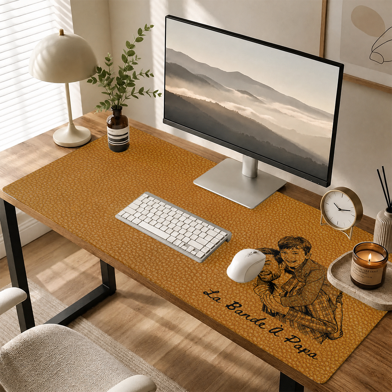 Sous-Main Personnalisé Pour Papa – Tapis De Bureau En Cuir PU Personnalisé