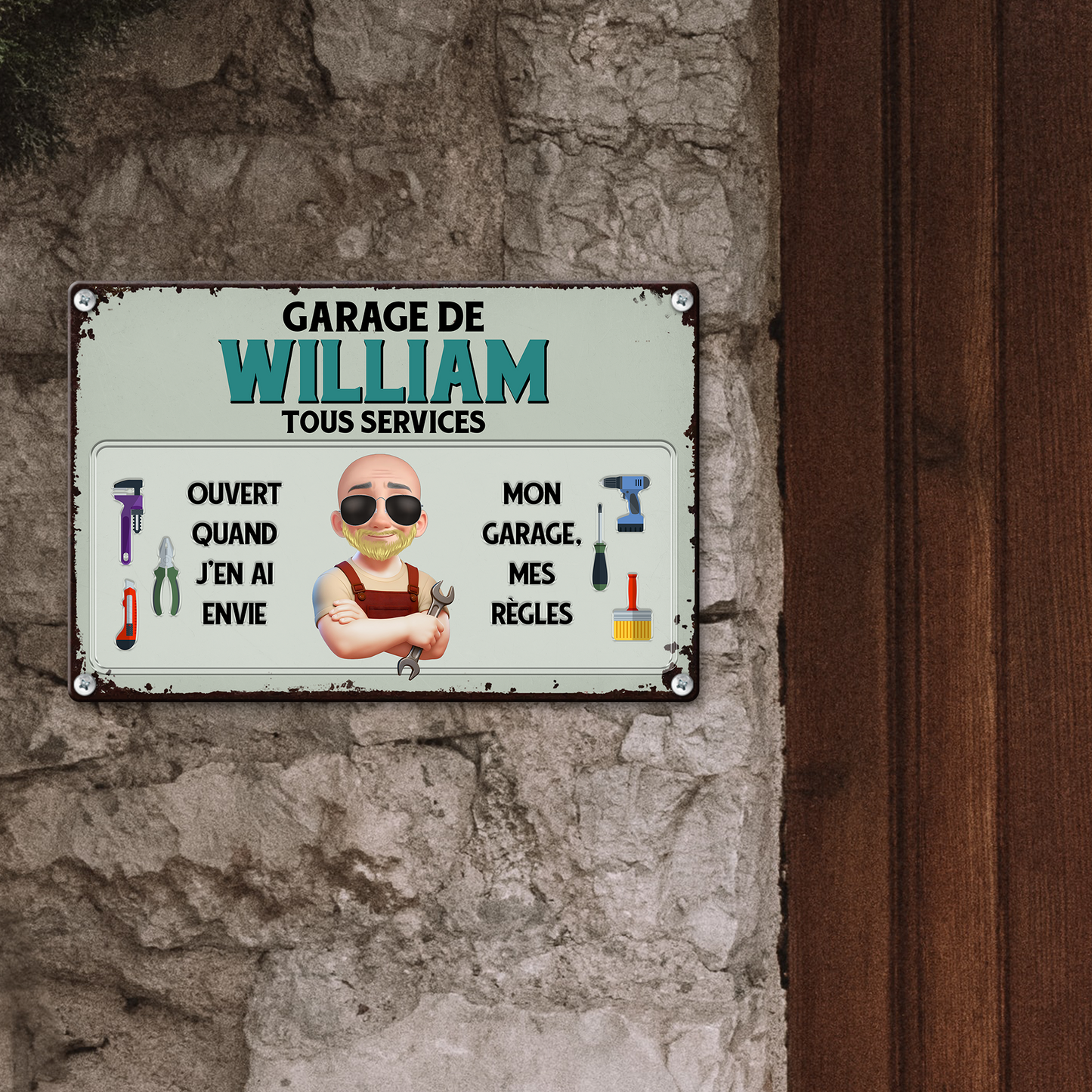 Garage Tous Services 2 – Plaque En Métal Personnalisée