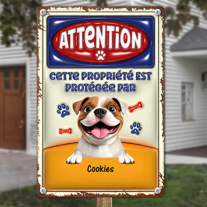Attention Zone  – Plaque En Métal Personnalisée