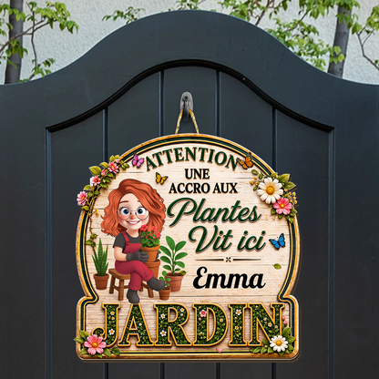 Juste la Dame Stylisée – Enseigne en Bois Personnalisée avec Effet 3D