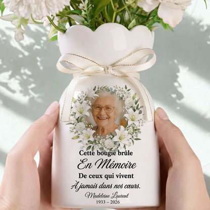 Cette Bougie Brûle En Mémoire - Vase Décoratif Personnalisé Pour La Maison