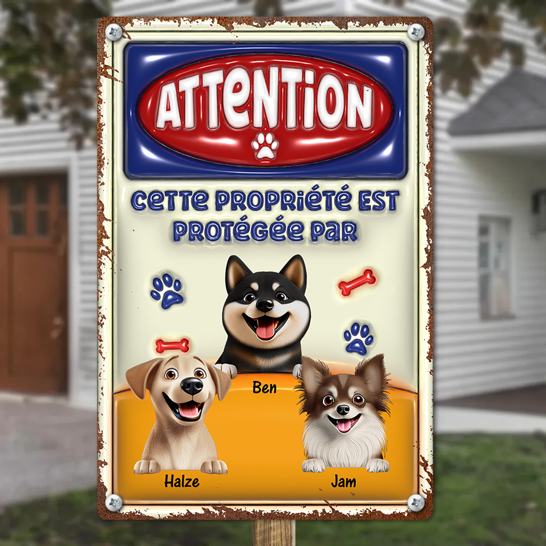 Attention Zone  – Plaque En Métal Personnalisée