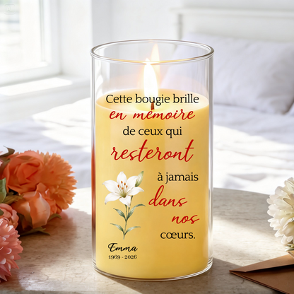 Cette Bougie Brille En Mémoire – Bougie LED Sans Flamme en Hommage à un Être Cher