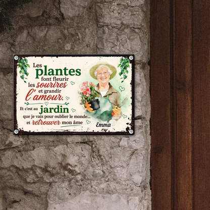 Jardin Et Retrouver Mon Âme– Plaque En Métal Personnalisée