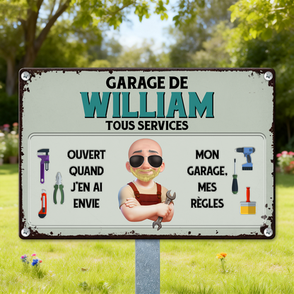 Garage Tous Services 2 – Plaque En Métal Personnalisée