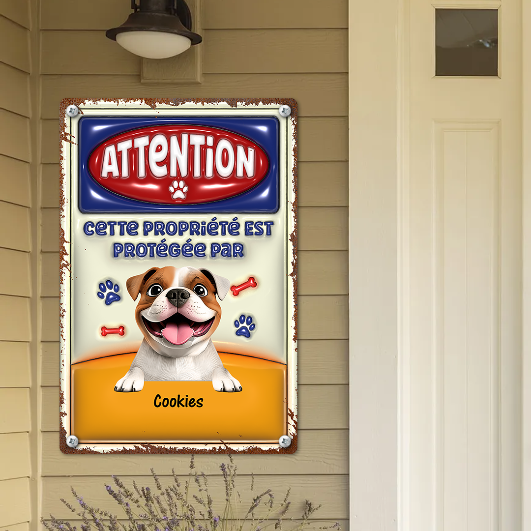 Attention Zone  – Plaque En Métal Personnalisée