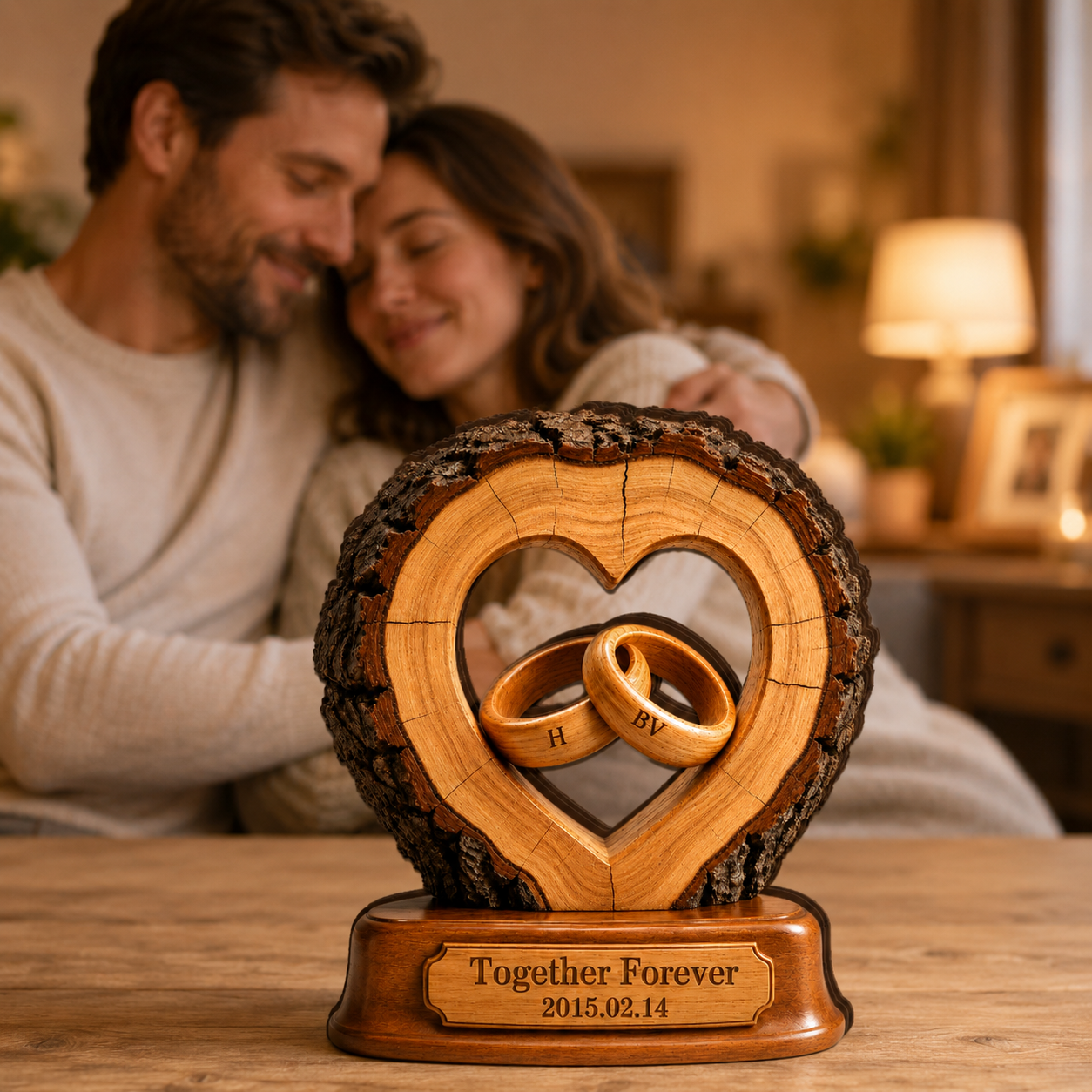 Plaque Couple 2D Personnalisée Ensemble Pour Toujours – Cadeau Pour Elle Et Lui