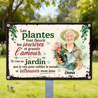 Jardin Et Retrouver Mon Âme– Plaque En Métal Personnalisée