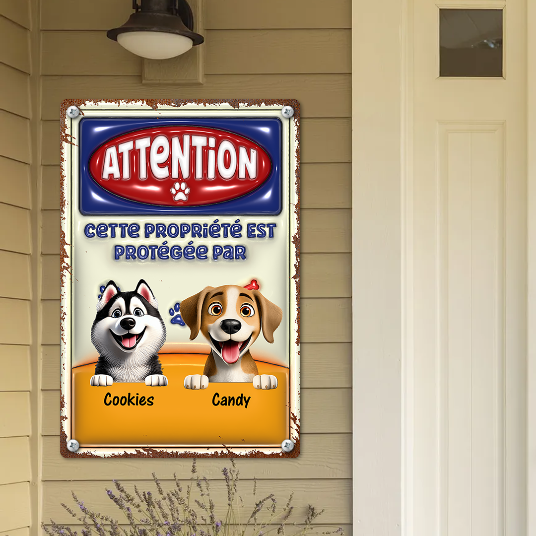 Attention Zone  – Plaque En Métal Personnalisée