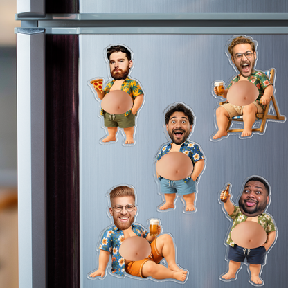 Aimant de Frigo Chibi Personnalisé – Papa à Presser, Cadeau Drôle et Unique