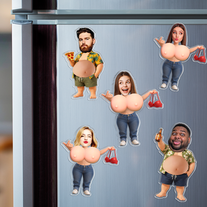 Aimant de Frigo Chibi Personnalisé – Maman à Presser, Cadeau Unique et Amusant