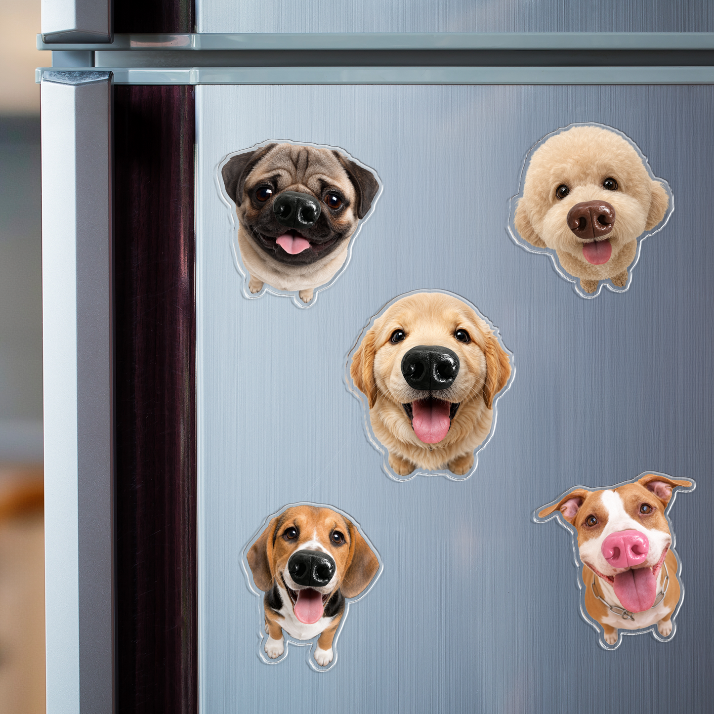 Aimant de Frigo Personnalisé avec Photo de Chien – Nez Souple à Presser, Décoration de Cuisine