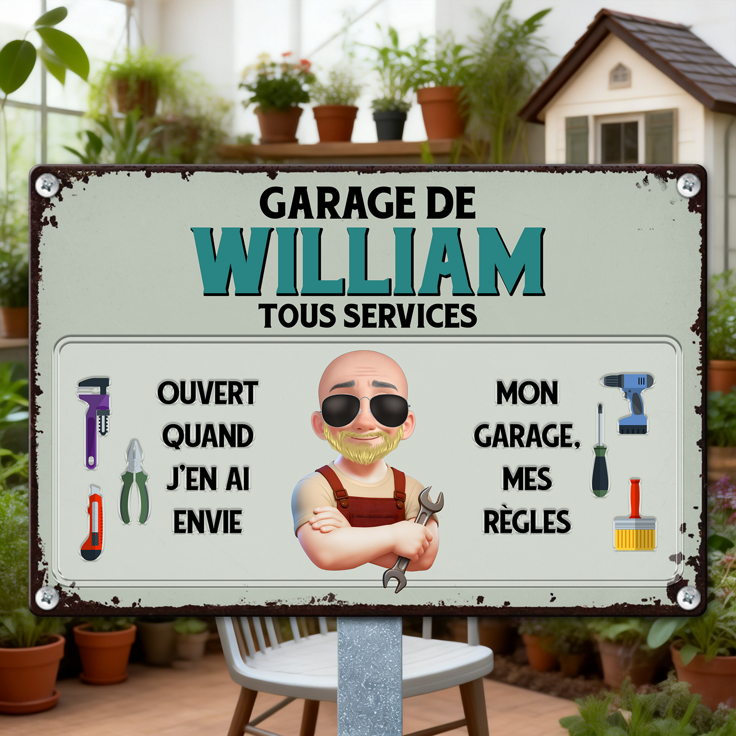 Garage Tous Services 2 – Plaque En Métal Personnalisée
