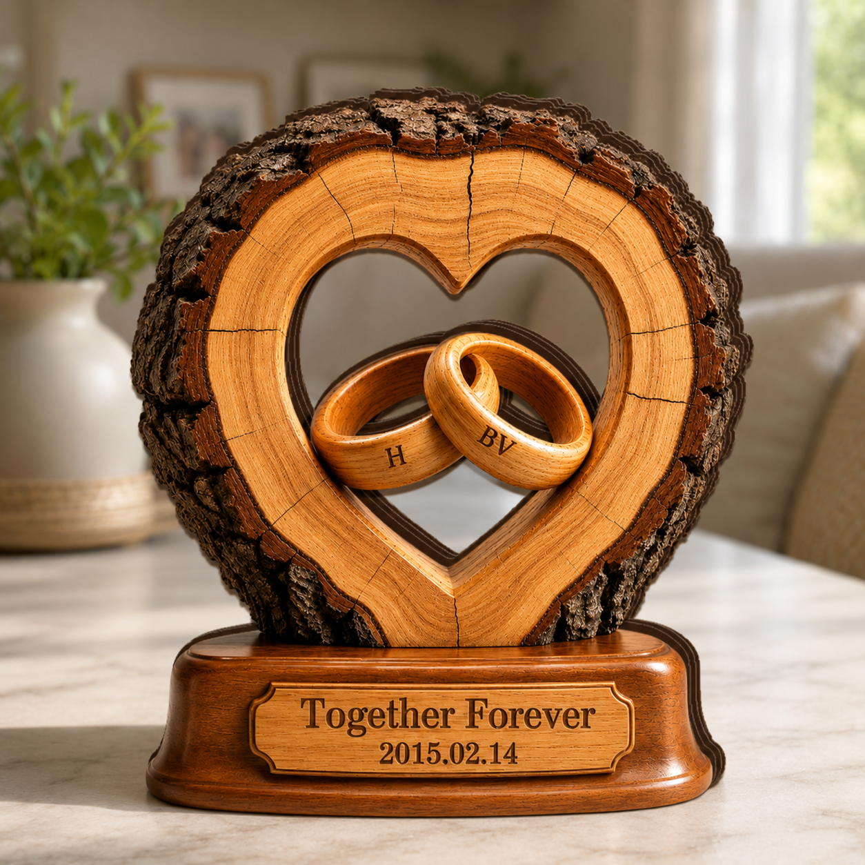 Plaque Couple 2D Personnalisée Ensemble Pour Toujours – Cadeau Pour Elle Et Lui