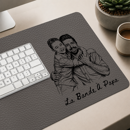 Sous-Main Personnalisé Pour Papa – Tapis De Bureau En Cuir PU Personnalisé