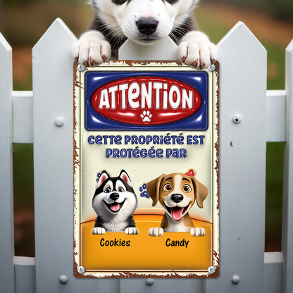 Attention Zone  – Plaque En Métal Personnalisée
