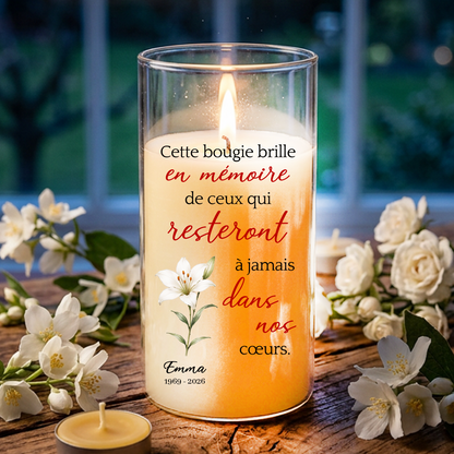 Cette Bougie Brille En Mémoire – Bougie LED Sans Flamme en Hommage à un Être Cher