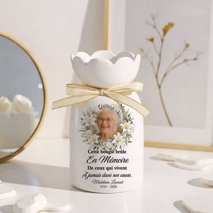 Cette Bougie Brûle En Mémoire - Vase Décoratif Personnalisé Pour La Maison