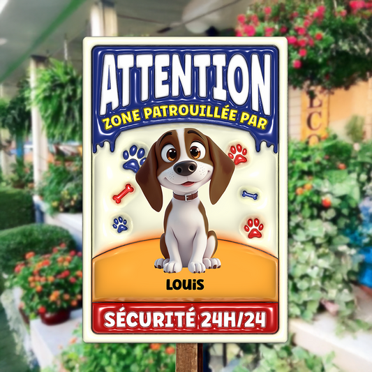 Zone Patrouillée Par Sécurité 24H/24 – Plaque En Métal Personnalisée