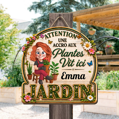 Juste la Dame Stylisée – Enseigne en Bois Personnalisée avec Effet 3D