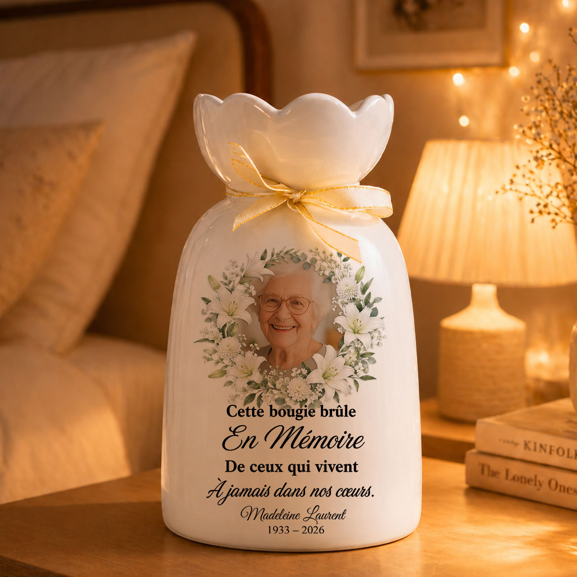 Cette Bougie Brûle En Mémoire - Vase Décoratif Personnalisé Pour La Maison
