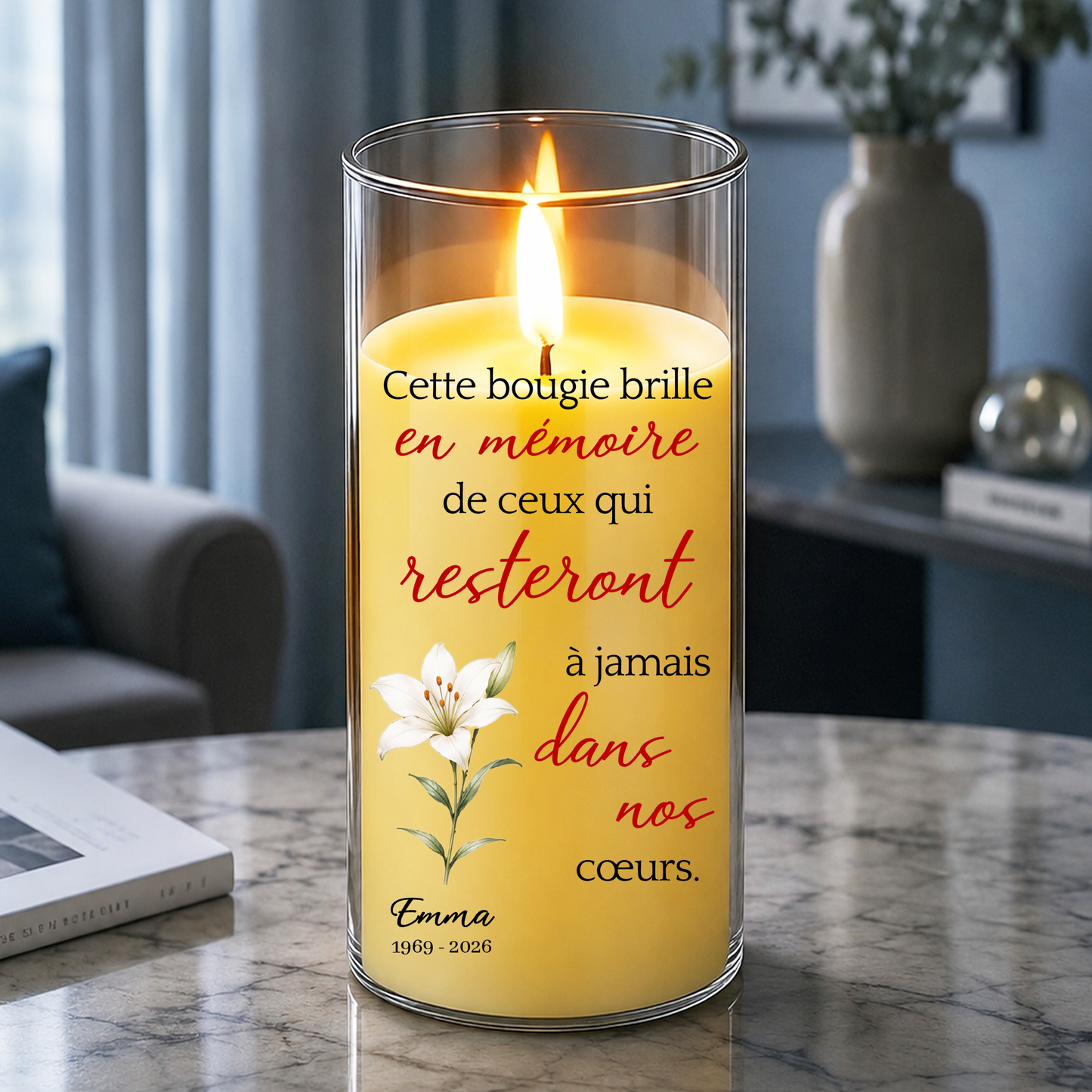 Cette Bougie Brille En Mémoire – Bougie LED Sans Flamme en Hommage à un Être Cher
