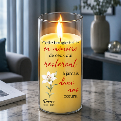 Cette Bougie Brille En Mémoire – Bougie LED Sans Flamme en Hommage à un Être Cher